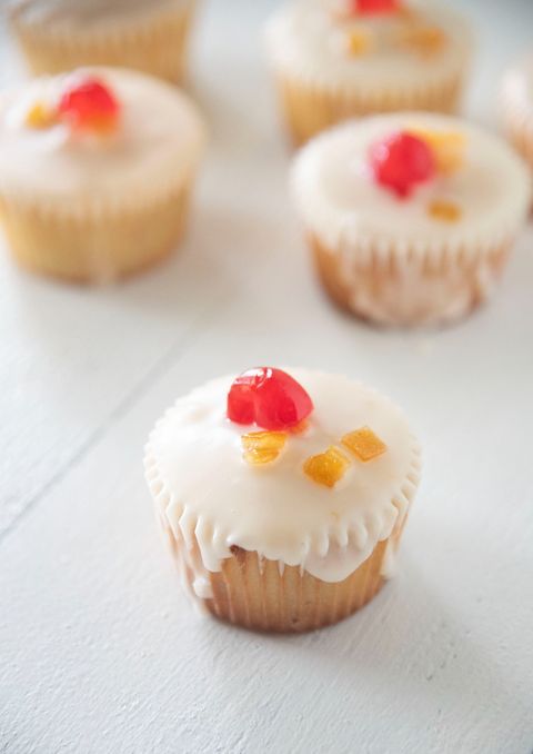 fruit cake cupcakes with cherry