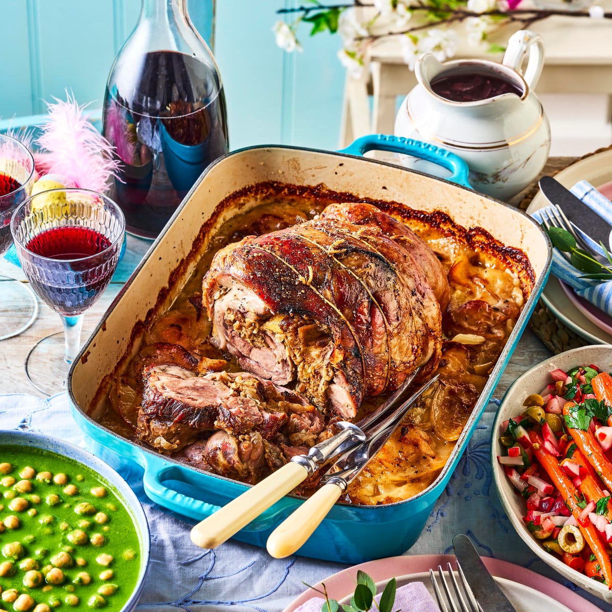 Fruity Rolled Lamb Shoulder with Onion Gravy