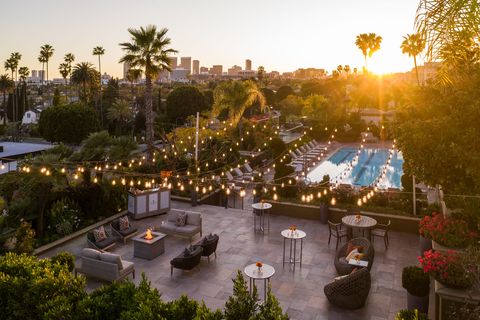 four seasons hotel los angeles at beverly hills pool sunset