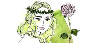 Green, Illustration, Plant, Line art, Fashion illustration, Fictional character, Clip art, Drawing, Art, 
