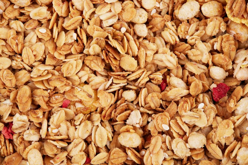 full frame of granola as a background