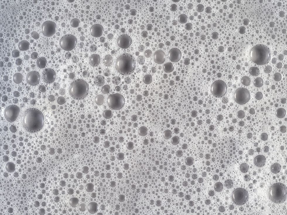 full frame of the textures formed by the soap bubbles