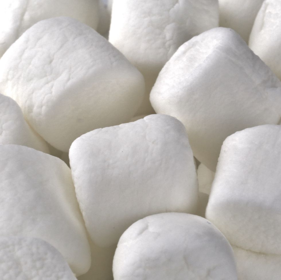 full frame of white marshmallows althaea officinalis