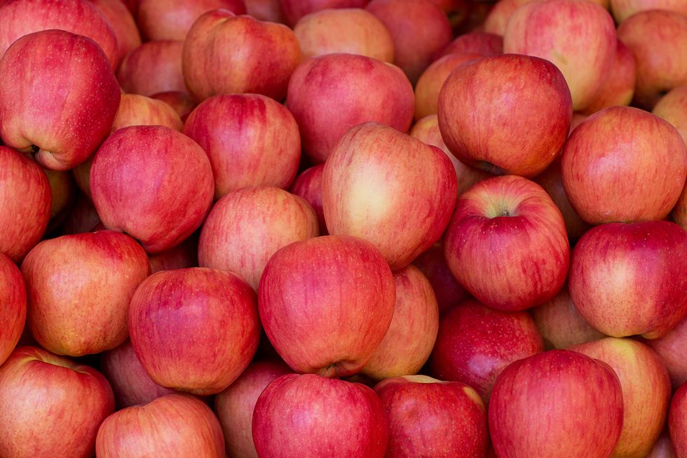 Full Frame Shot Of Apples At Market Stall