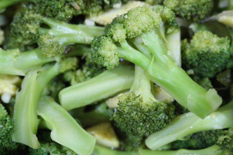 Full Frame Shot Of Cooked Broccoli