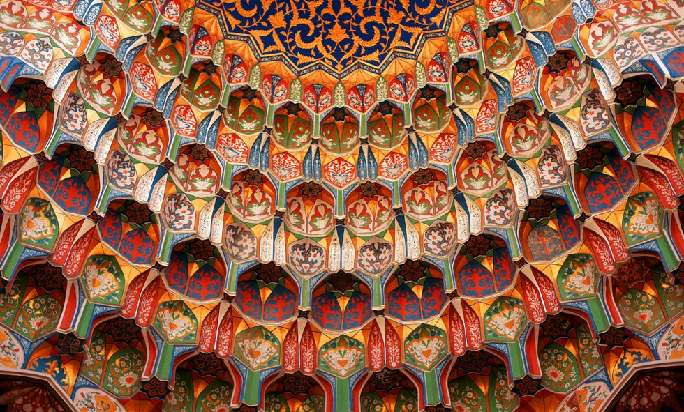 Full frame shot of decorative mosque dome, Bukhara, Uzbekistan