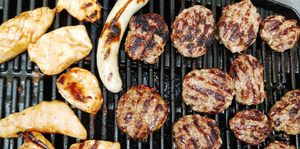Full Frame Shot Of Meat On Barbecue Grill