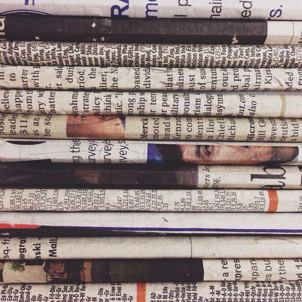 full frame shot of stacked newspapers
