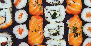 Full Frame Shot Of Sushi In Plate
