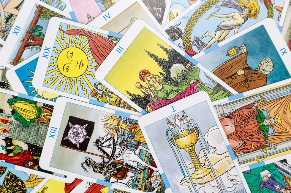 full frame shot of tarot cards