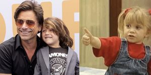 'full house' cast member john stamos with his son billy, who "mocks" him with this michelle line