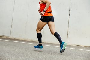 full length of man running