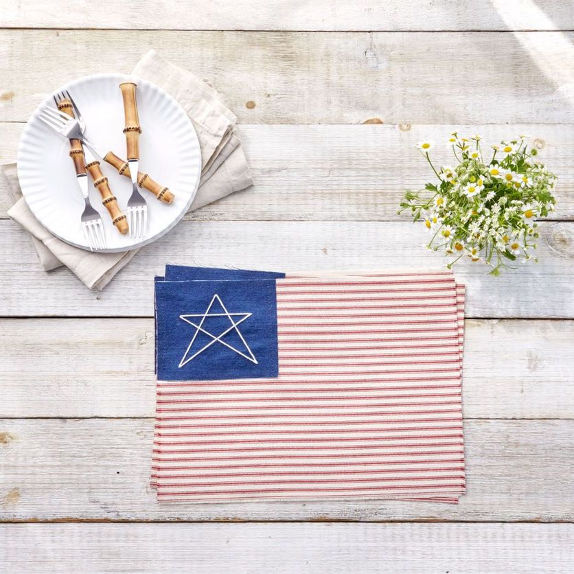 placemats for your table that mimic an american flag