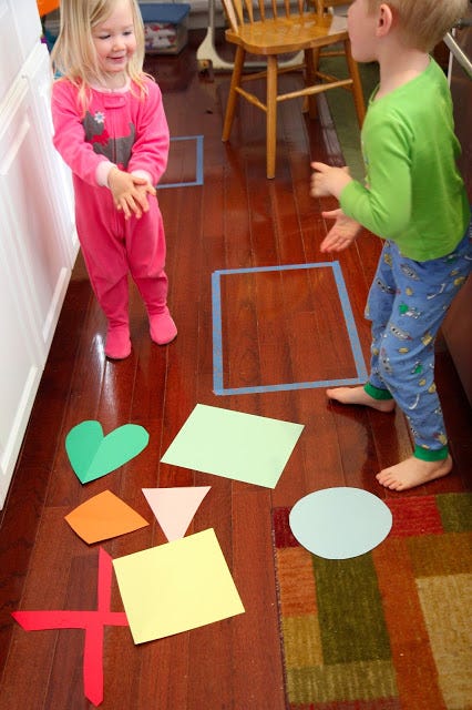 fun toddler activities   shape matching