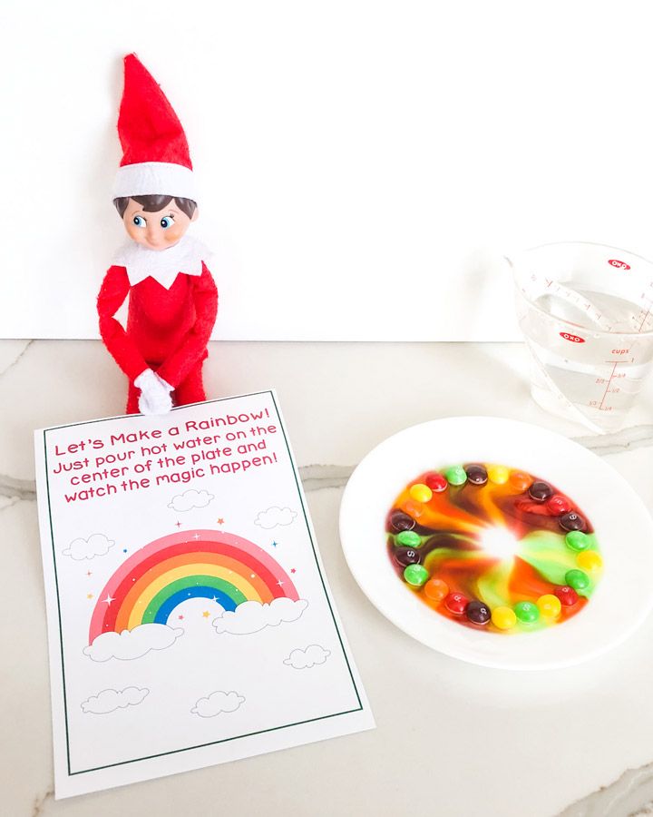 funny elf on the shelf ideas skittles rainbow