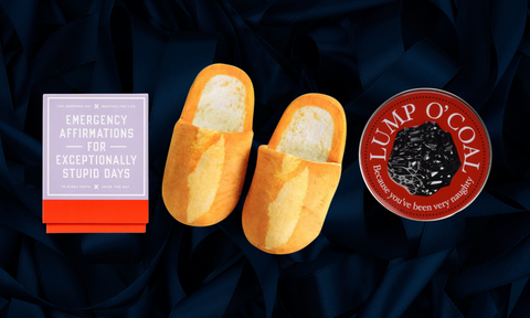 emergency affirmations for exceptionally stupid days card deck bread slippers lump o coal