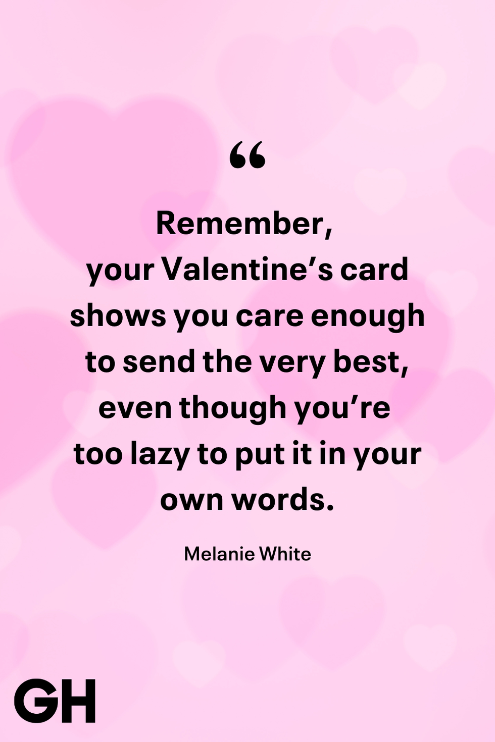 quote about valentines cards on a pink heart background