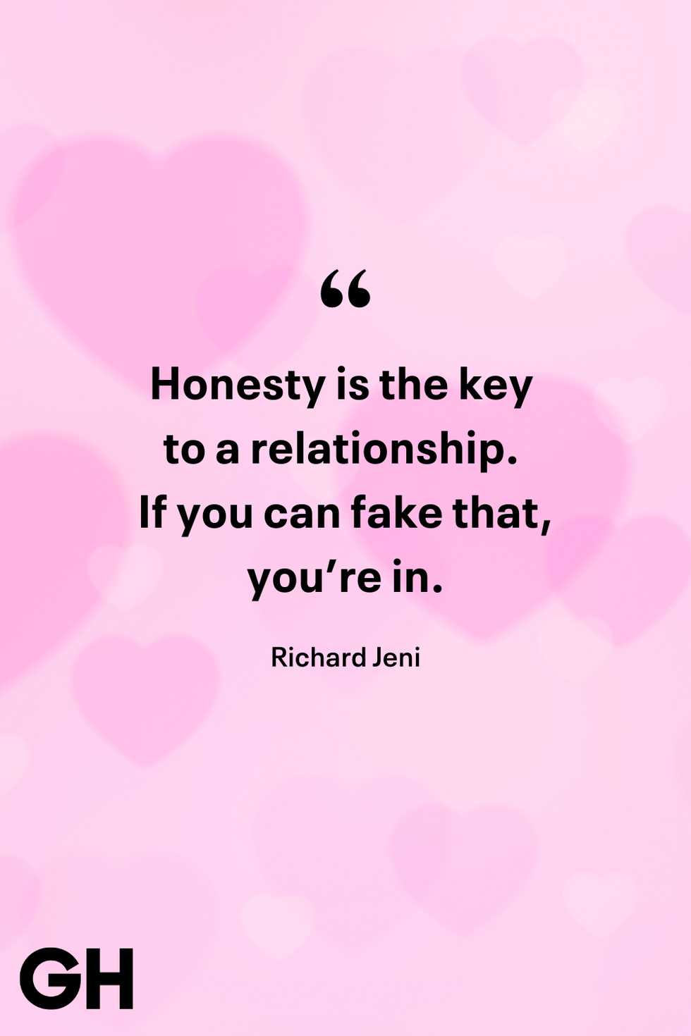 quote about honesty in relationships over a pink heart background