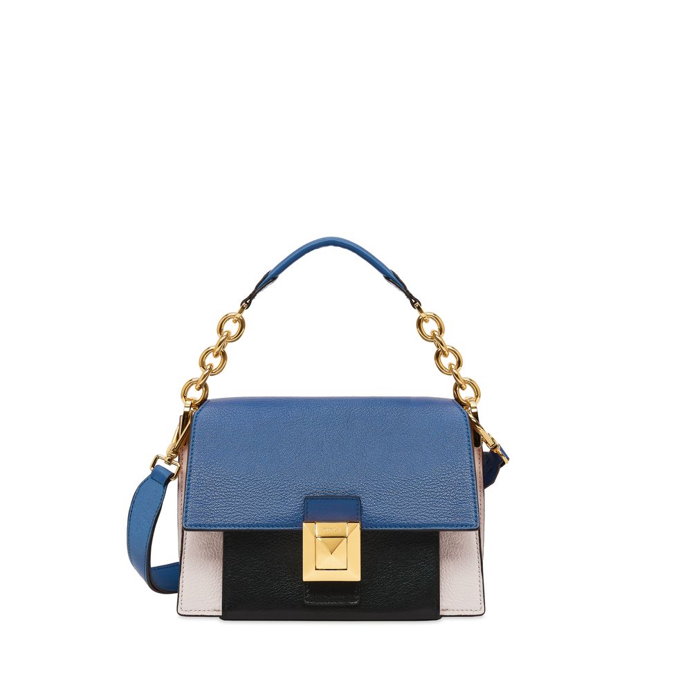 Handbag, Bag, Shoulder bag, Blue, Cobalt blue, Fashion accessory, Leather, Product, Electric blue, Yellow, 