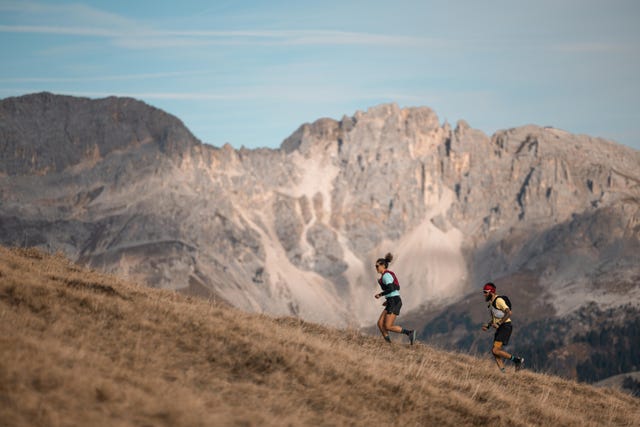 trail running in the mountains