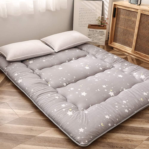 maxyoyo floor futon mattress in grey with constellation design