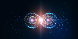 futuristic infinity symbol, quantum entanglement, future physics science concept