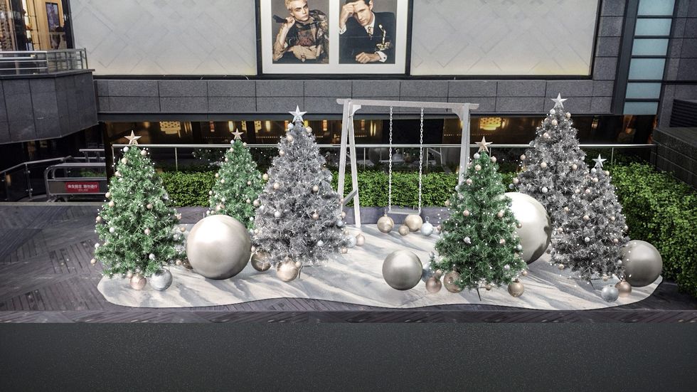 全台最浪漫17米訂製夢幻灰「耶誕希望之樹」進駐信義區