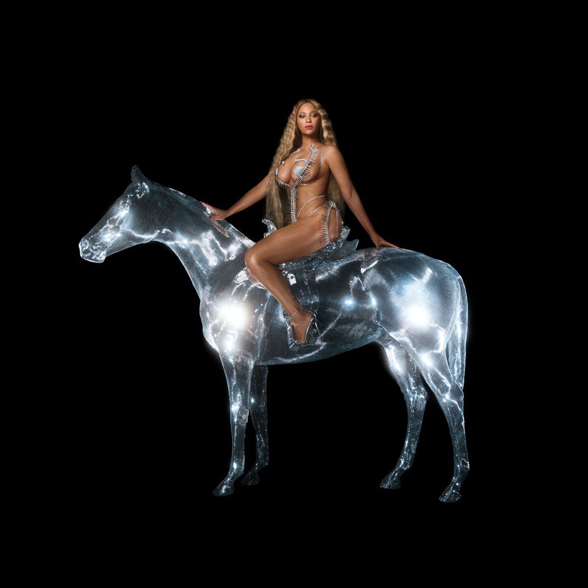 See BeyoncÃ© Pose atop a Holographic Horse for 'Renaissance' Cover
