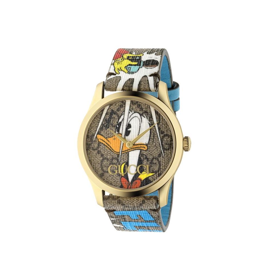 gucci與迪士尼唐老鴨最新聯名手錶