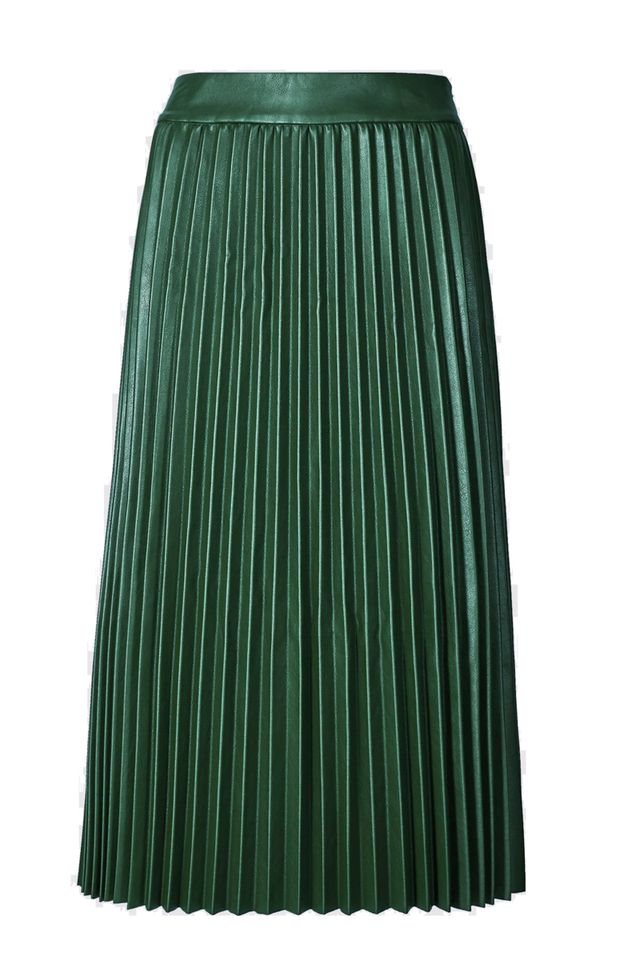 M&S Faux Leather Pleated Midi Skirt