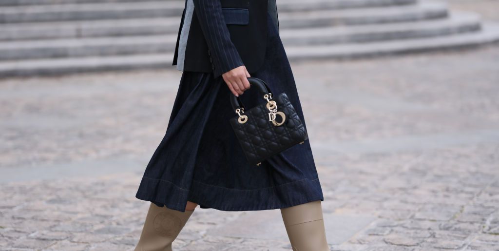 Fashion Designer Hand Hold Lady Handbag Classic Black Grid Clutch