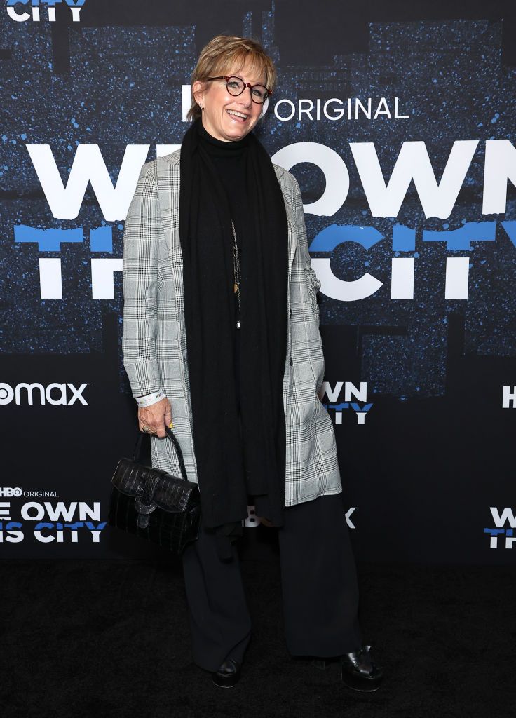 new york, new york april 21 gabrielle carteris attends hbos we own this city new york premiere at times center on april 21, 2022 in new york city photo by arturo holmeswireimage