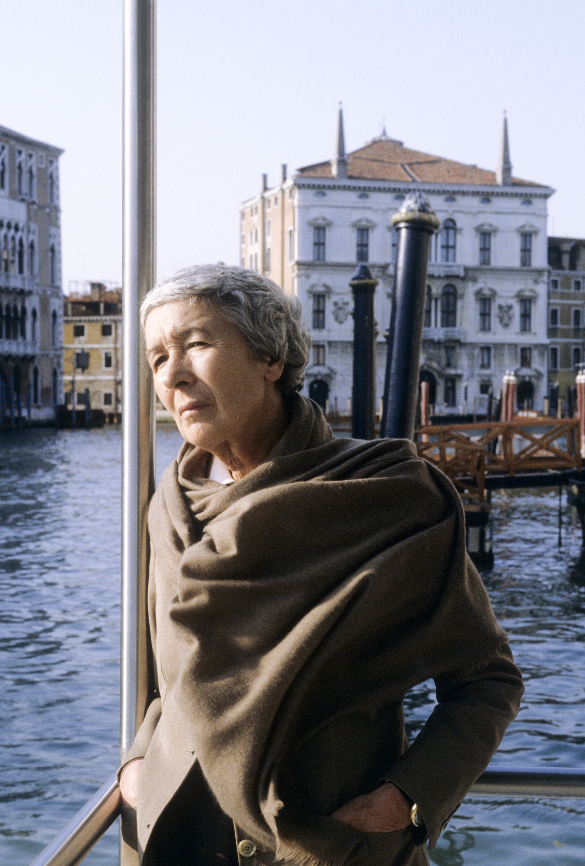 gae aulenti  at palazzo grassi, during the setup of a marcel duchamp's exhibition, venice, 26th march 1993 photo by leonardo cendamogetty images