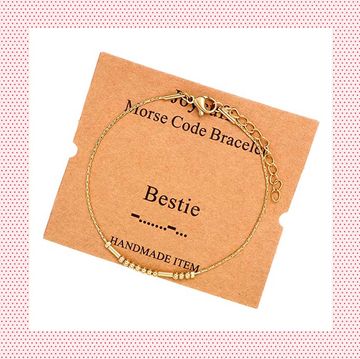 galentine's day gifts heart bath bombs and morse code bestie bracelet