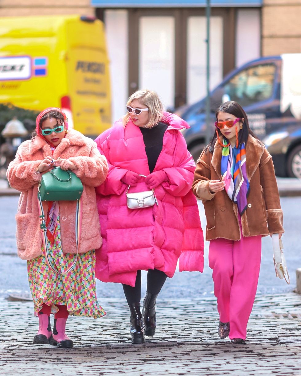 a group of women in bright clothing