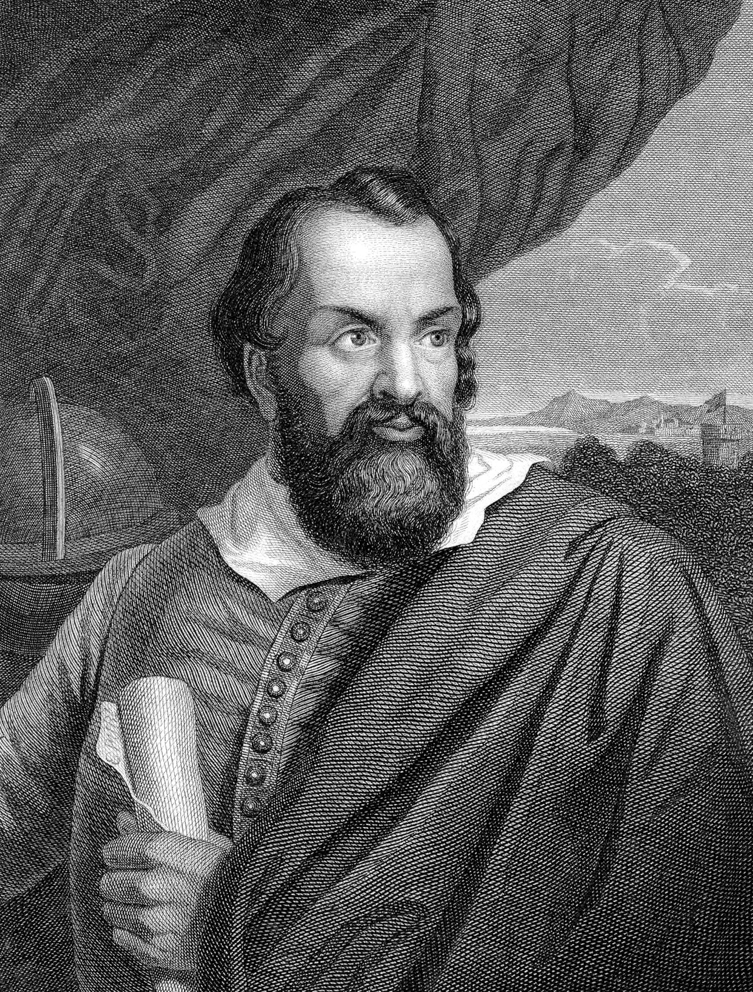 galileo galilei 1564 1642 italian scientist, astronomer and writer, engraving