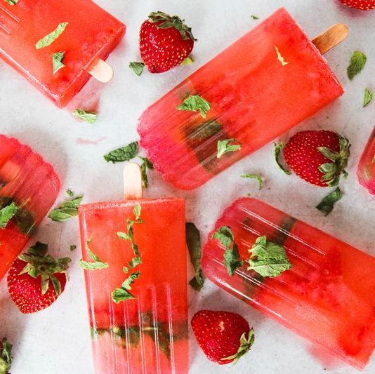 boozy ice pops: strawberry margarita