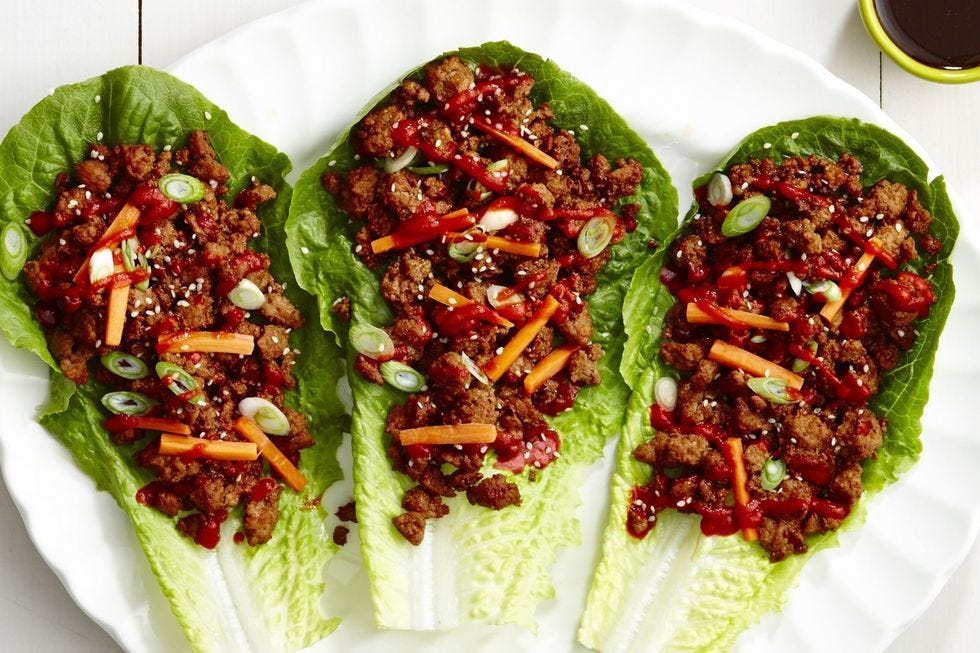 sweet and spicy pork lettuce wraps