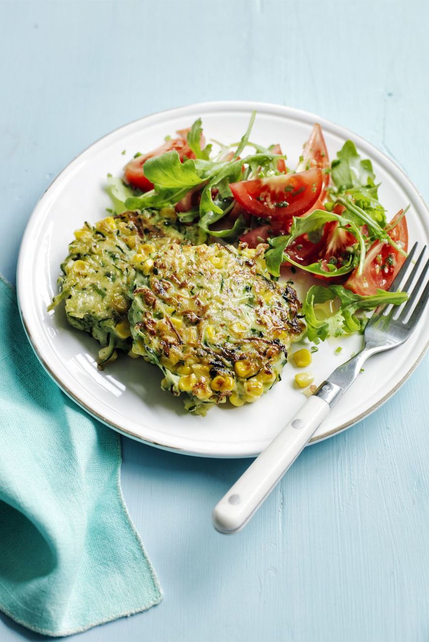 meatless dinner ideas - corn and zucchini fritters