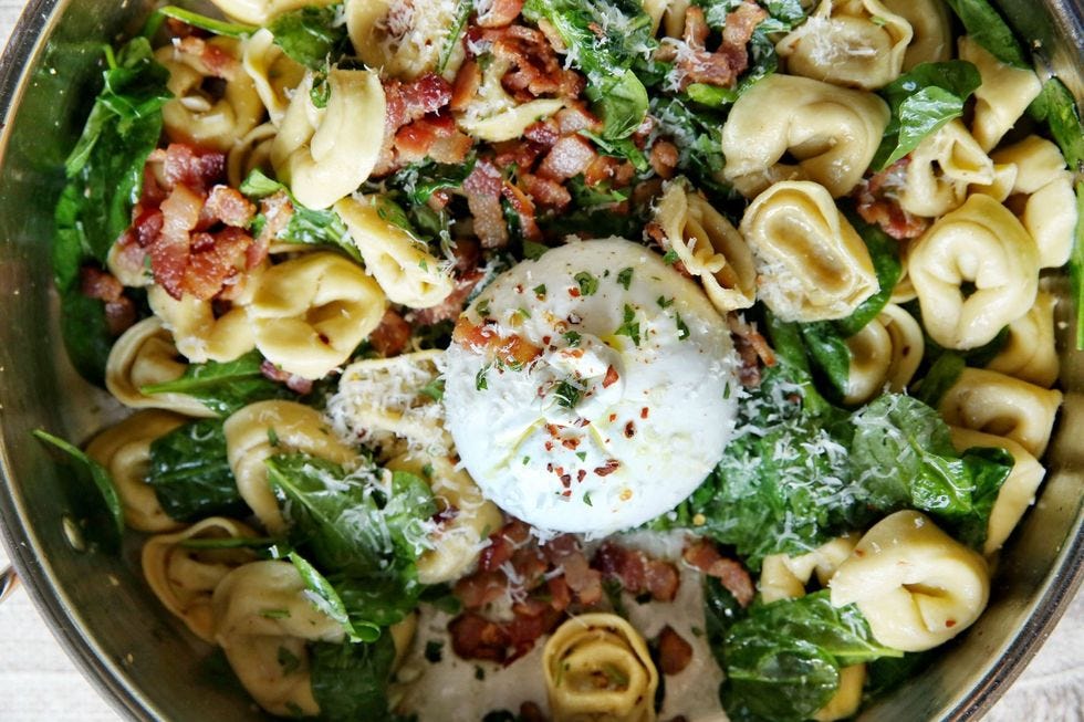 cheesy bacon spinach tortellini