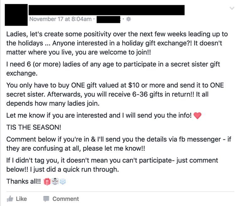 secret sister gift exchange
