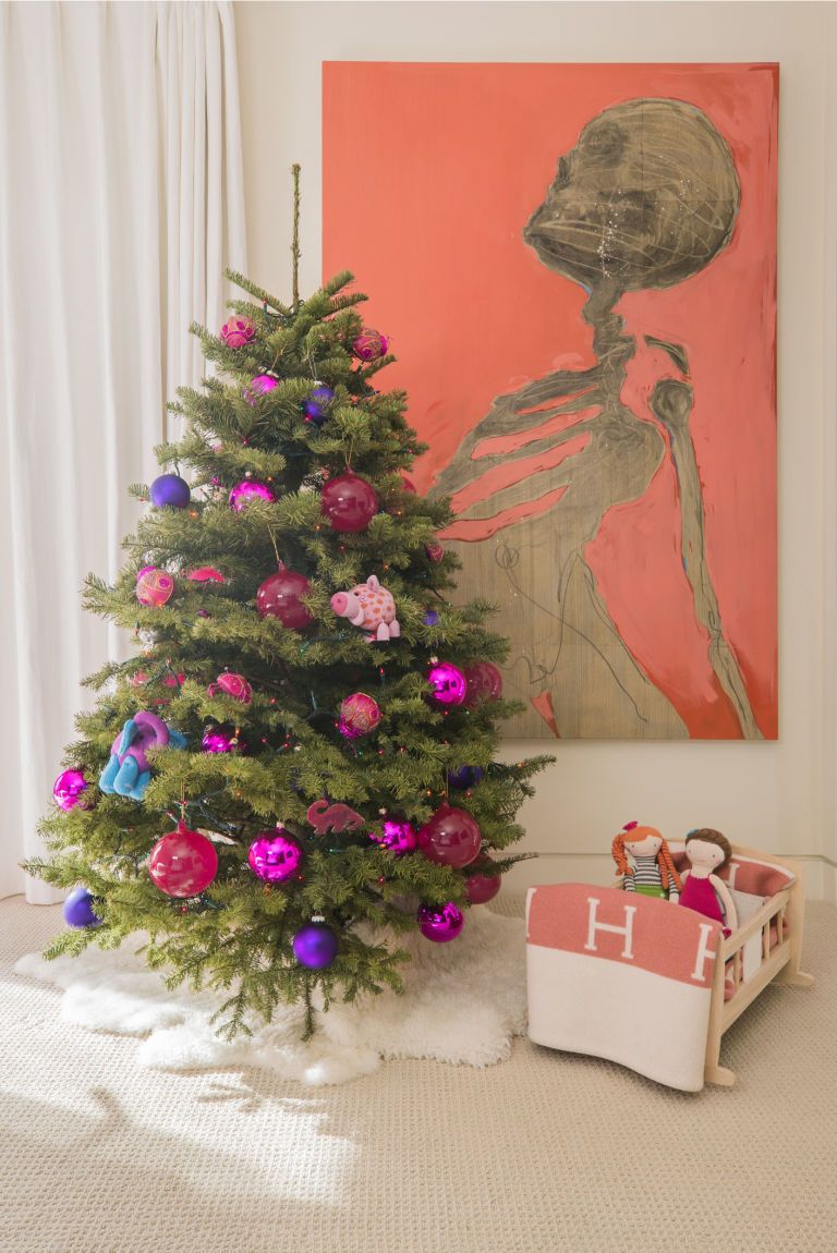 Christmas decoration, Interior design, Room, Pink, Interior design, Christmas tree, Christmas ornament, Holiday, Christmas, Ornament, 