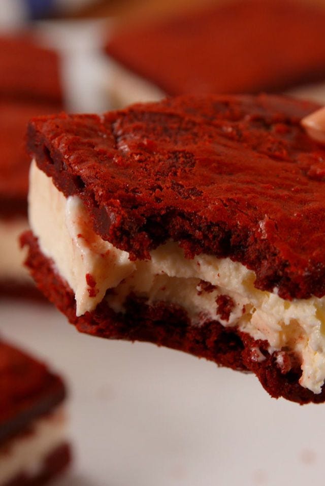 red velvet ice cream sandwiches