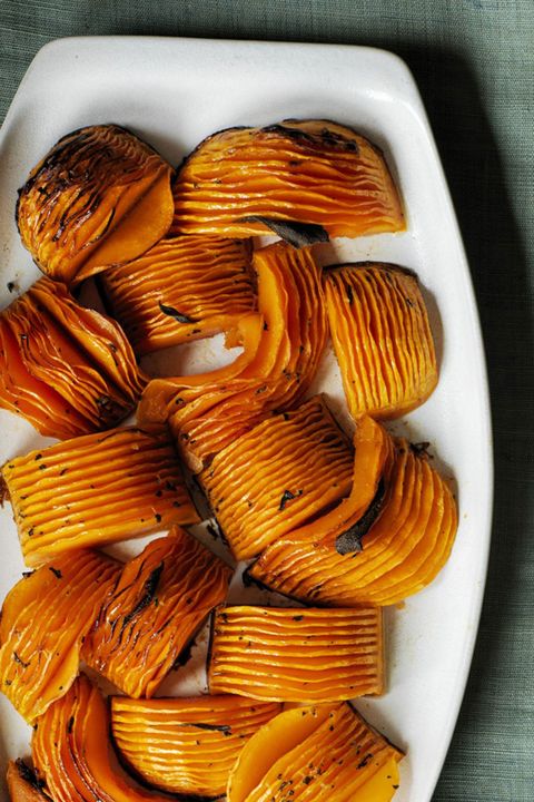 best superbowl snacks hasselback butternut squash with browned butter