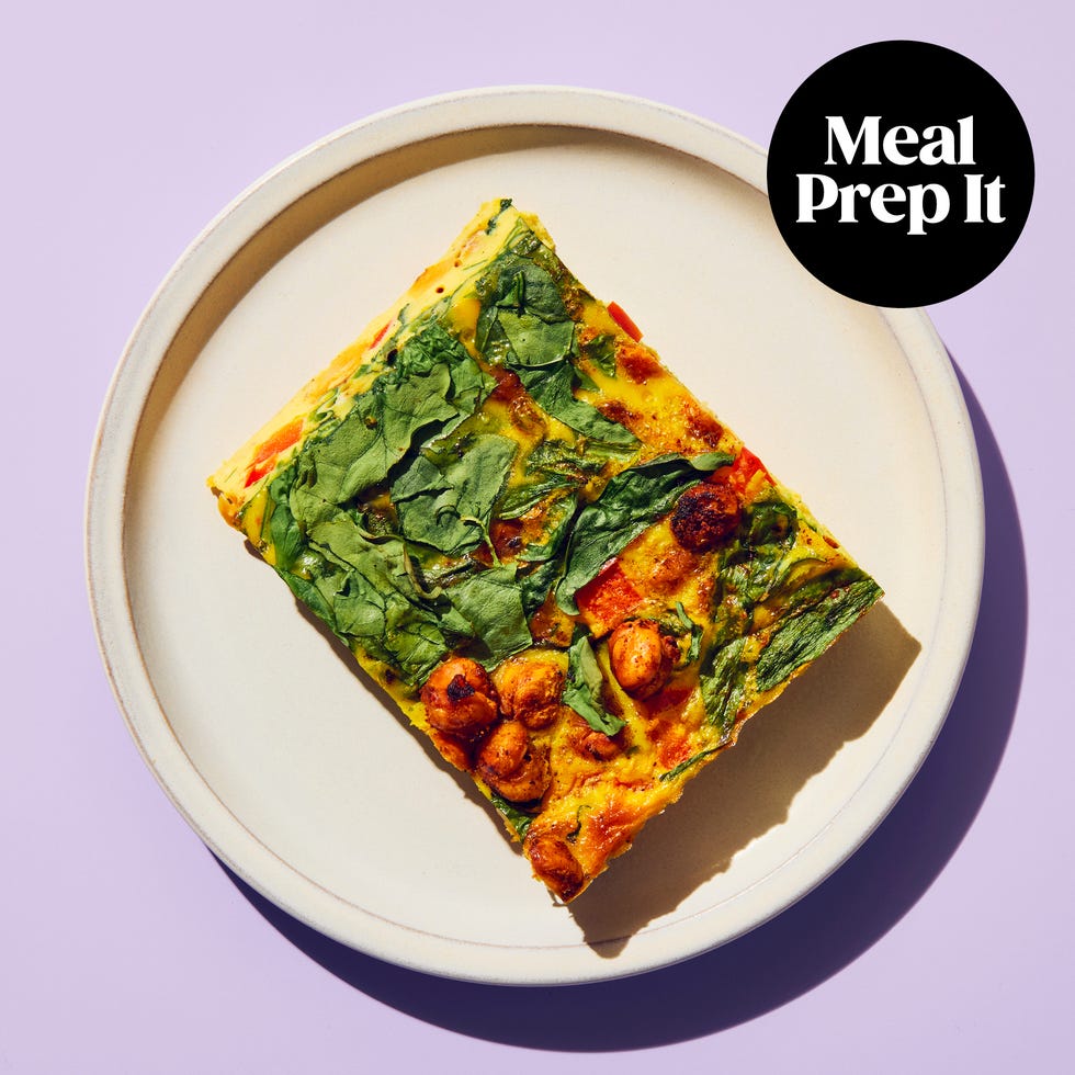 smoky chickpea, spinach, and pepper frittata