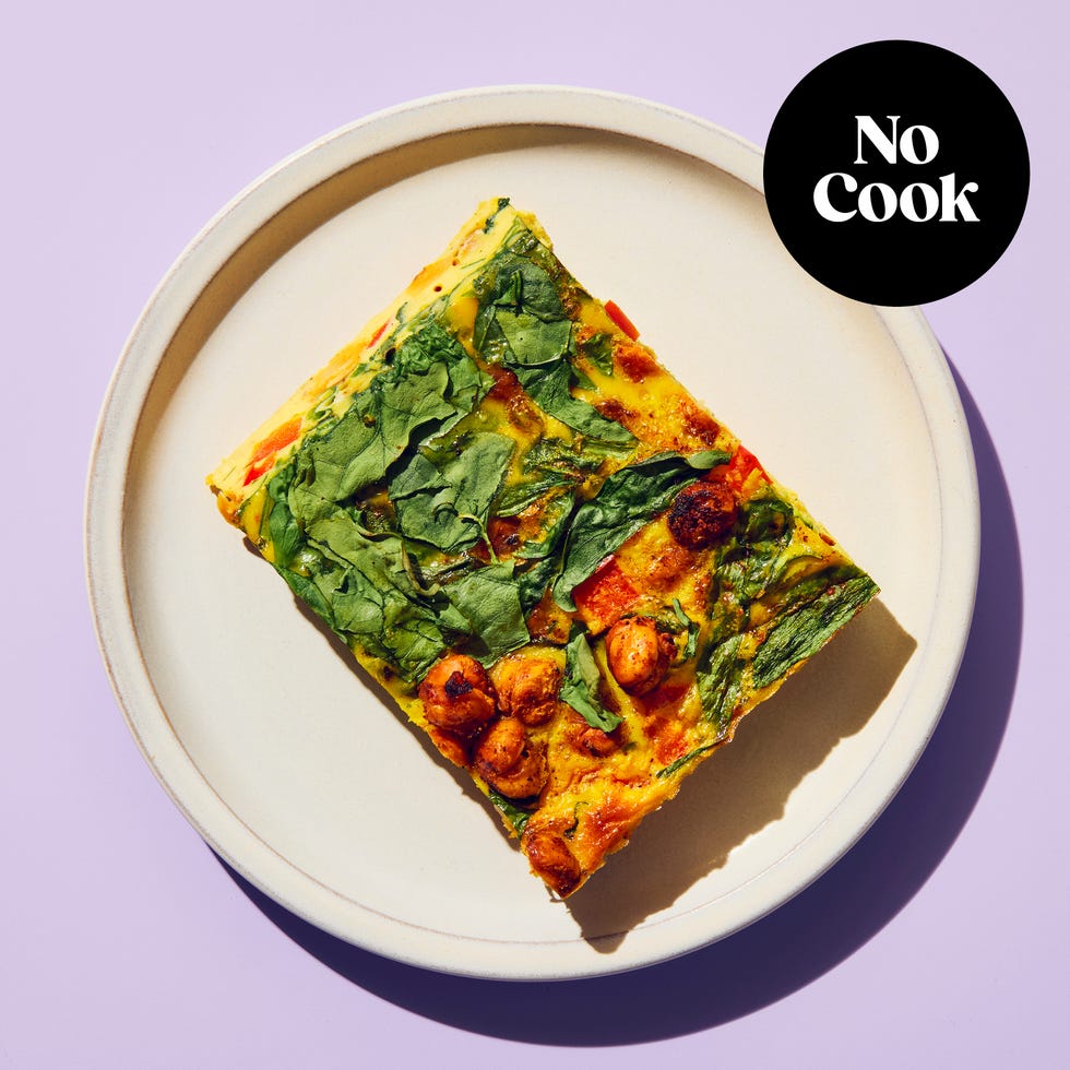 smoky chickpea, spinach, and pepper frittata