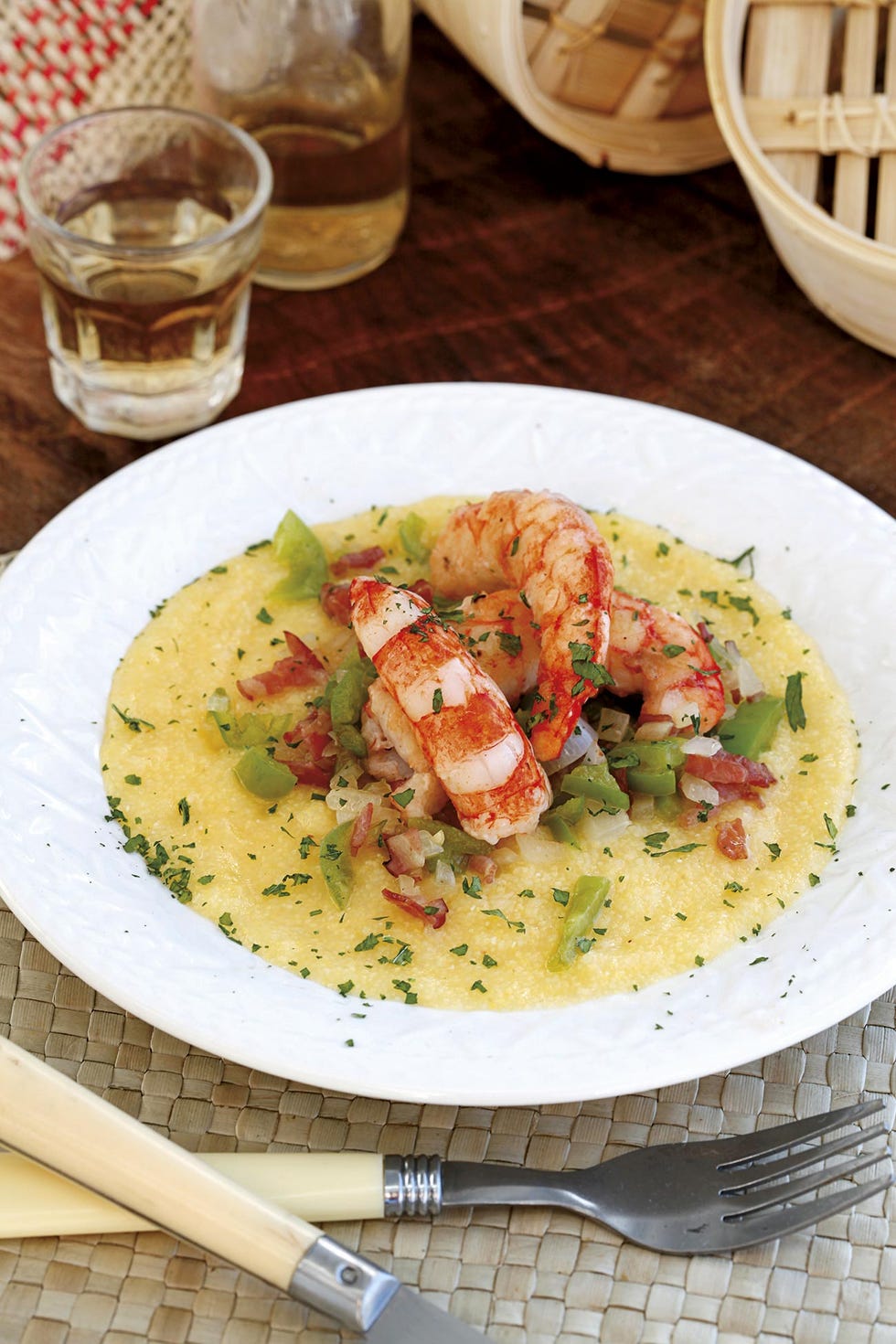 gambones con polenta