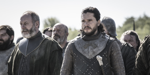 Game of Thrones season 8, episode 5: Ser Davos (Liam Cunningham) and Jon Snow (Kit Harington)