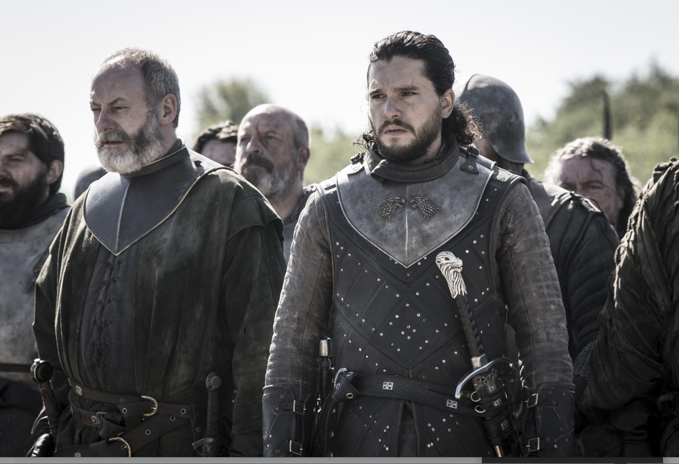 Game of Thrones season 8, episode 5: Ser Davos (Liam Cunningham) and Jon Snow (Kit Harington)