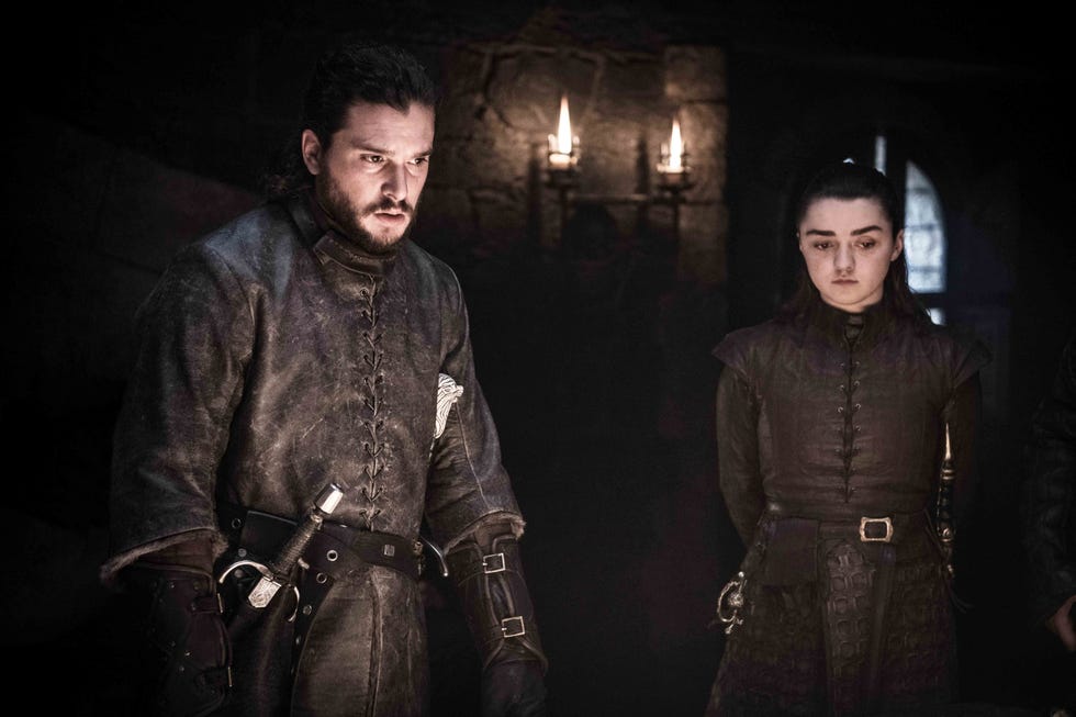 Dans l'épisode 2 de la saison 8 de Game of Thrones, Jon Snow révèle sa véritable identité à Arya Stark